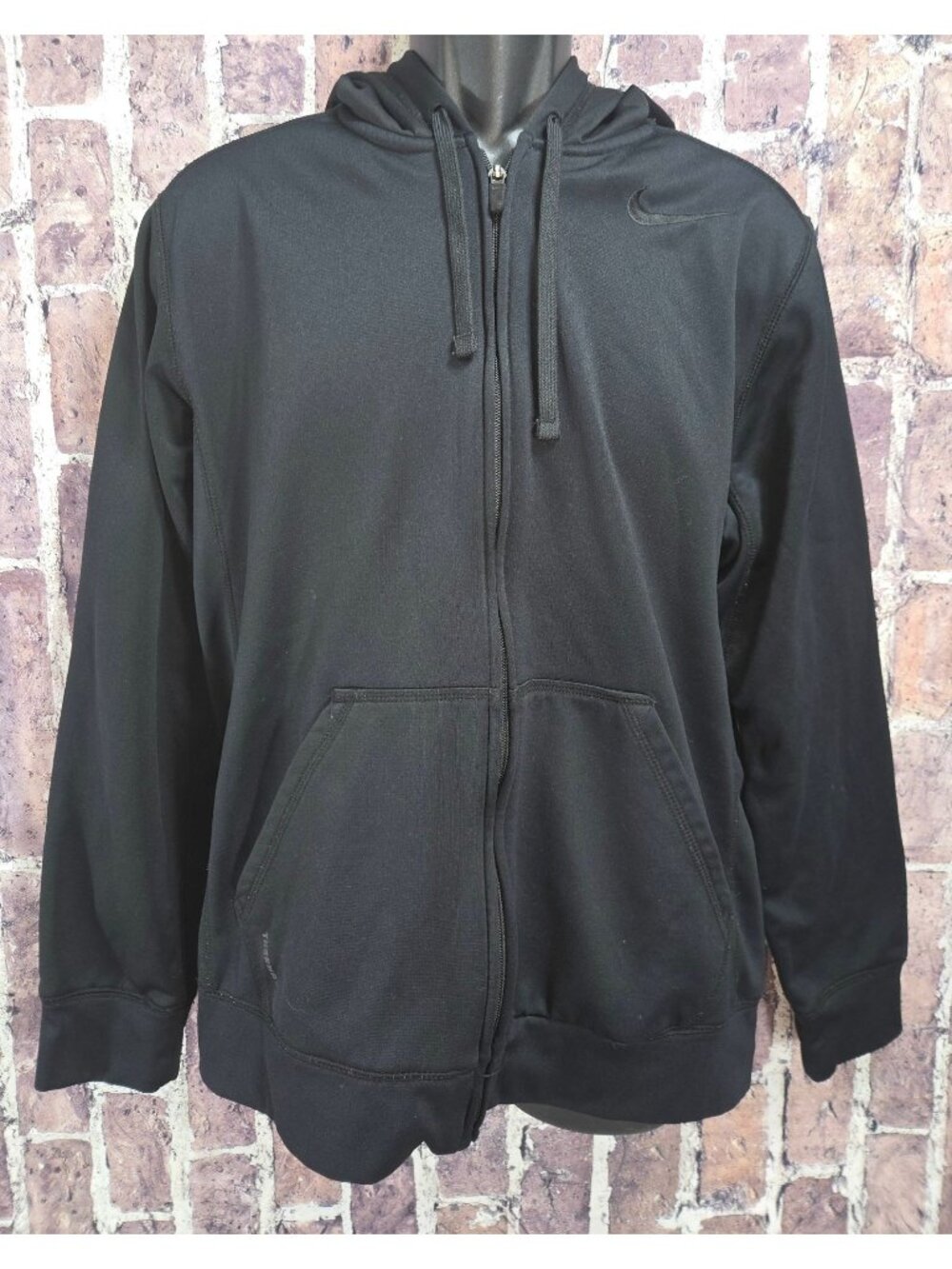 Nike Therma-Fit Black Hoodie Jacket Mens Medium Full Zip With Pockets